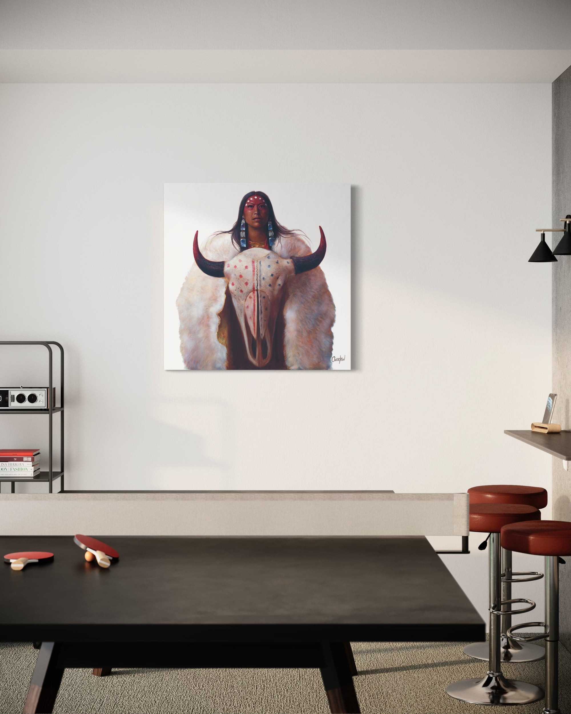 WHITE BUFFALO CALF WOMAN | Luxe Collection Canvas Print