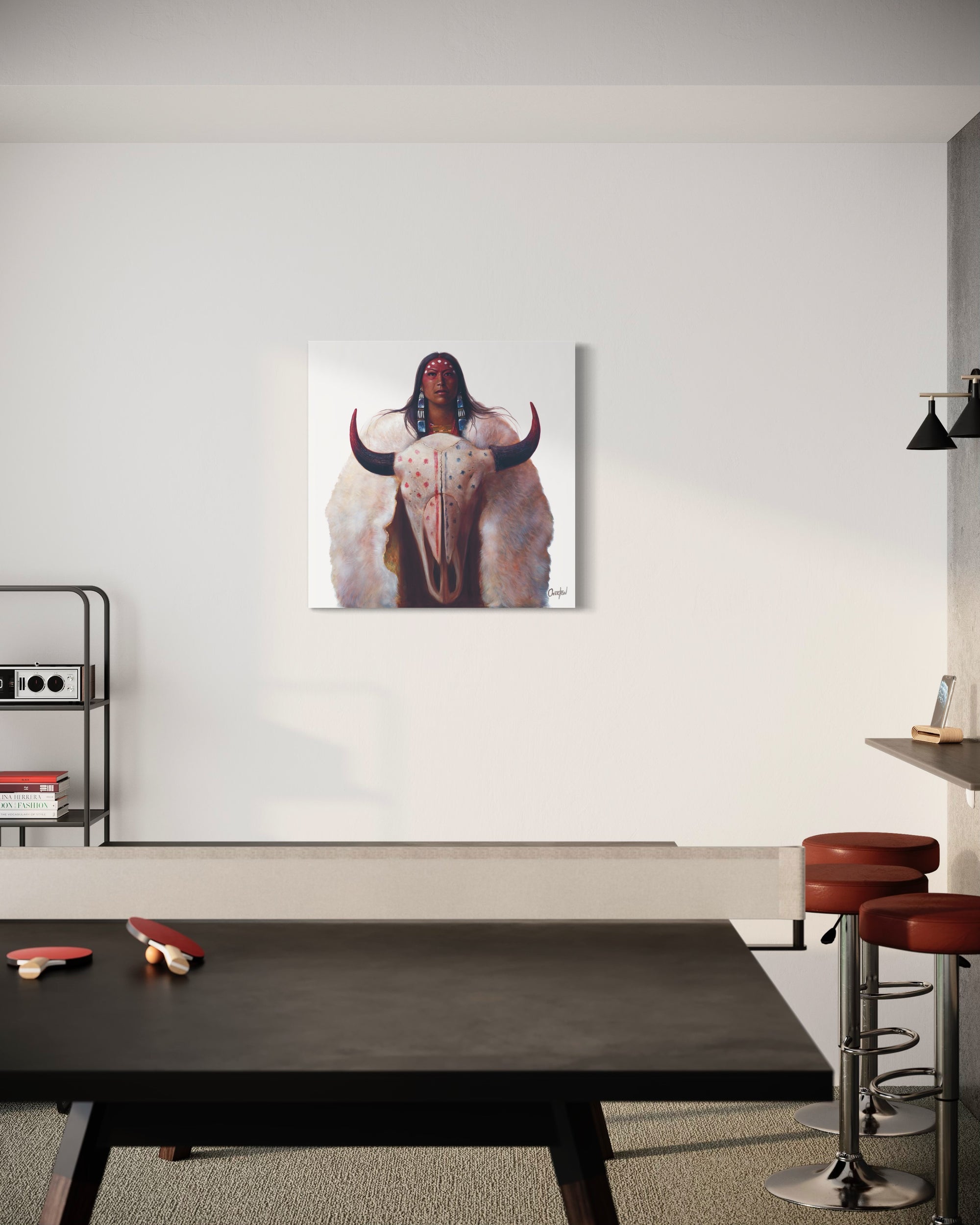 WHITE BUFFALO CALF WOMAN | Luxe Collection Canvas Print