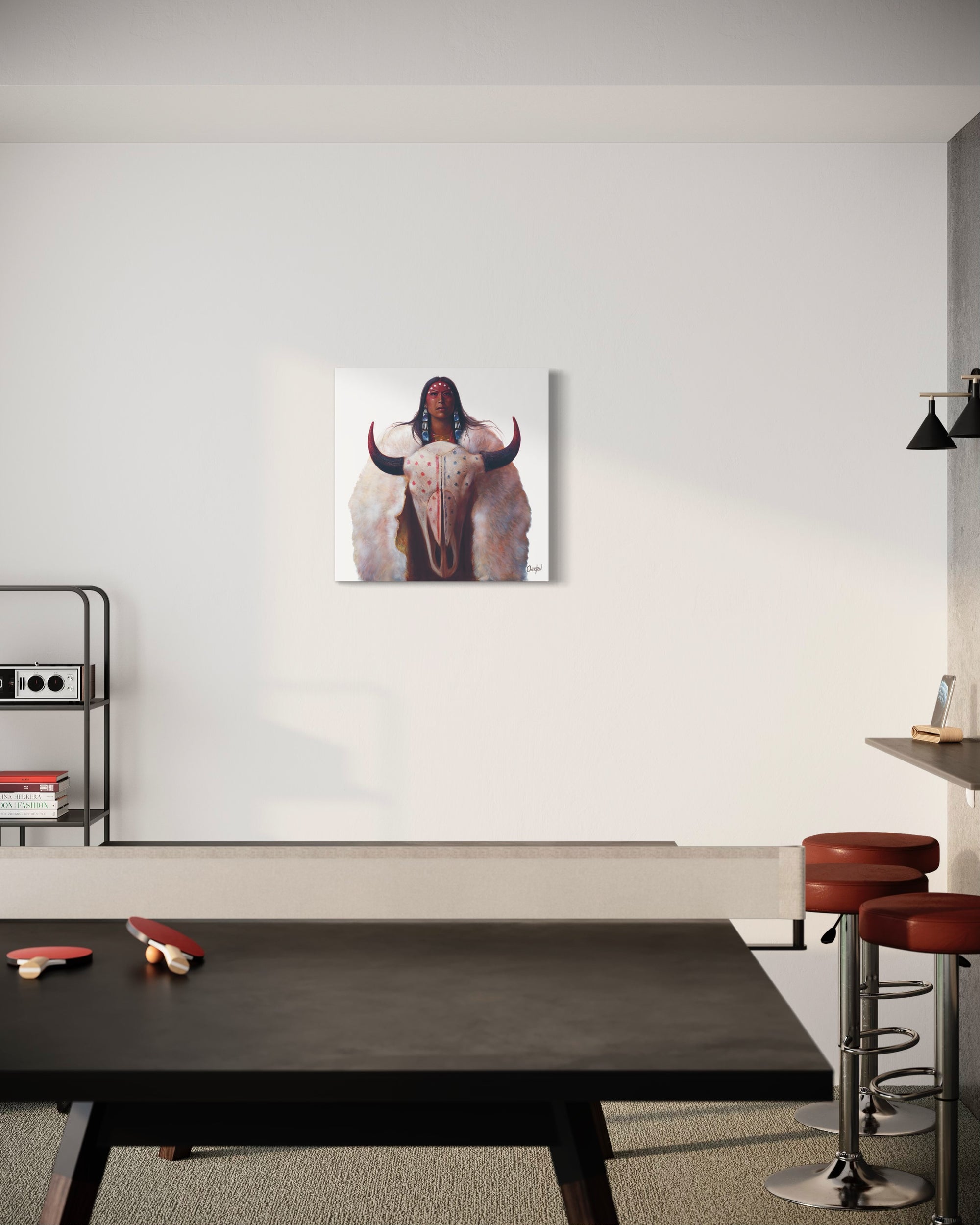 WHITE BUFFALO CALF WOMAN | Luxe Collection Canvas Print