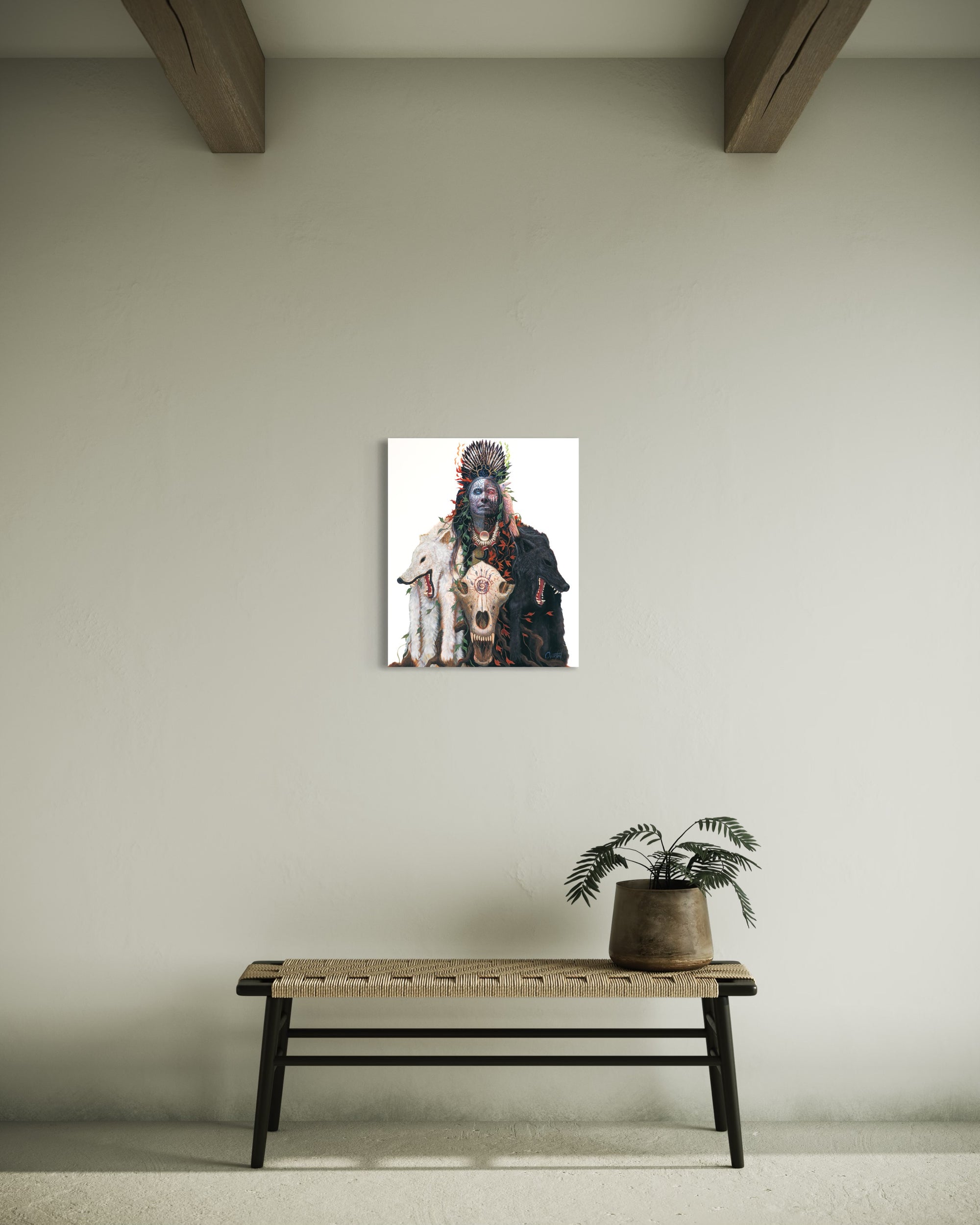 BLACK WOLF WHITE RAVEN | Luxe Collection Canvas Print