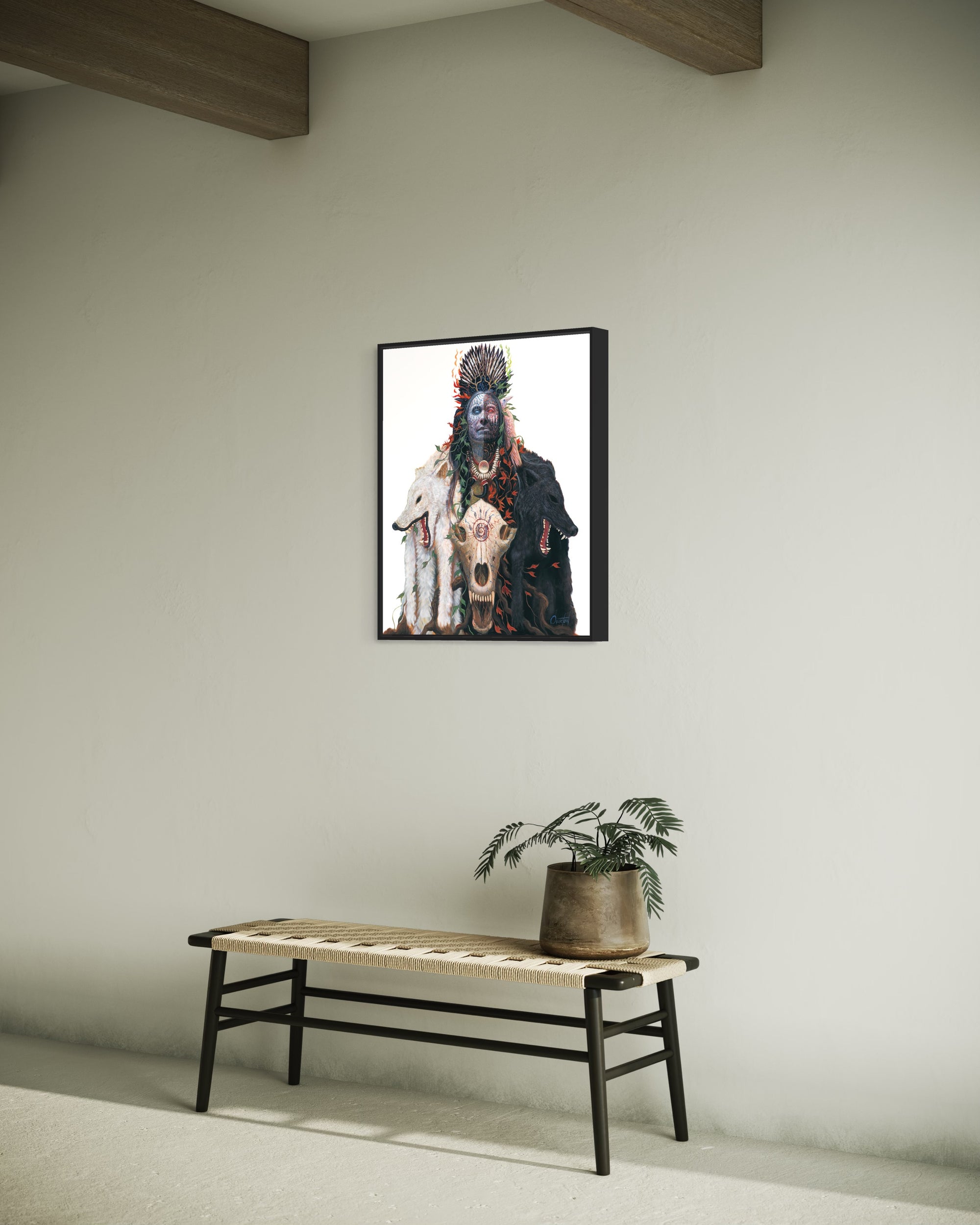 BLACK WOLF WHITE RAVEN | Luxe Collection Canvas Print