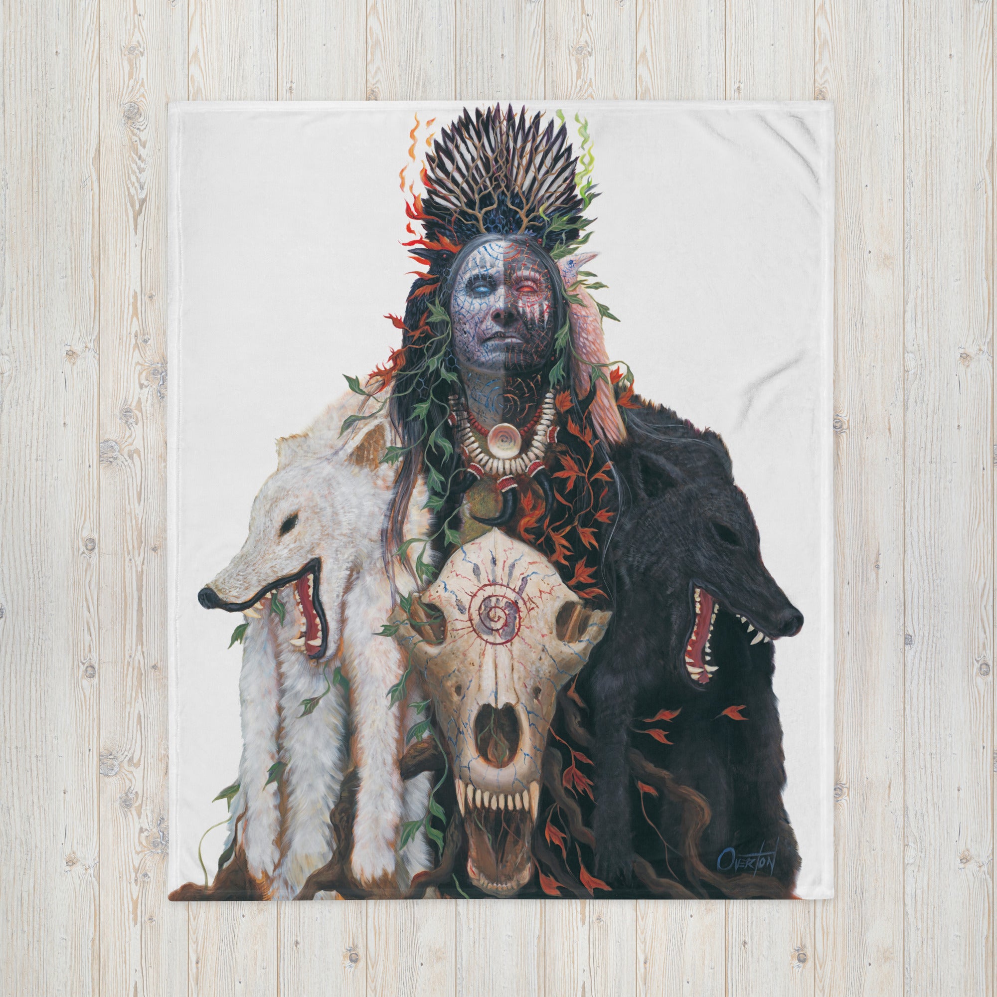 BLACK WOLF WHITE RAVEN | Throw Blanket