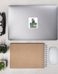 BLUE WOLF RISING | Bubble-free Stickers