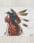 BRAVE WOLF AND THE MEDICINE HAWK | Throw Blanket