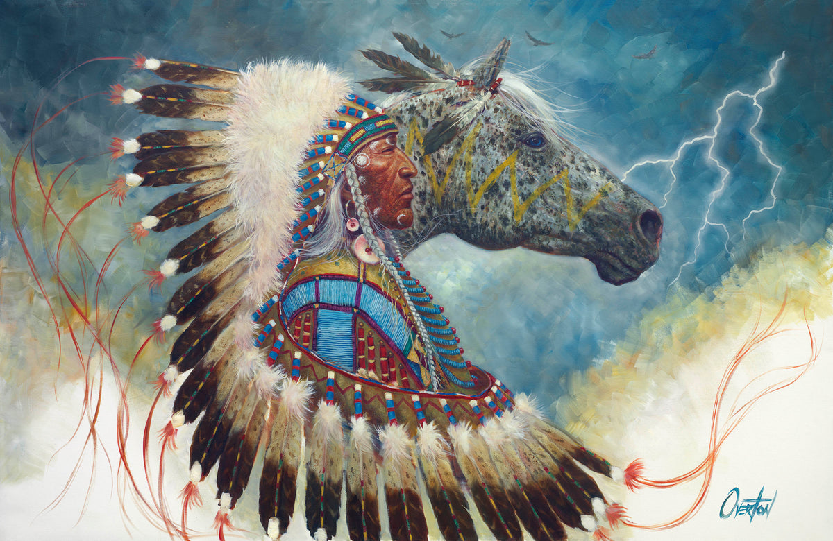 THREE EAGLES AND LIGHTNING | Hand Signed Print