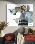VOICE OF WHITE RAVEN AND THE MEDICINE HORSE | Luxe Collection Canvas Print