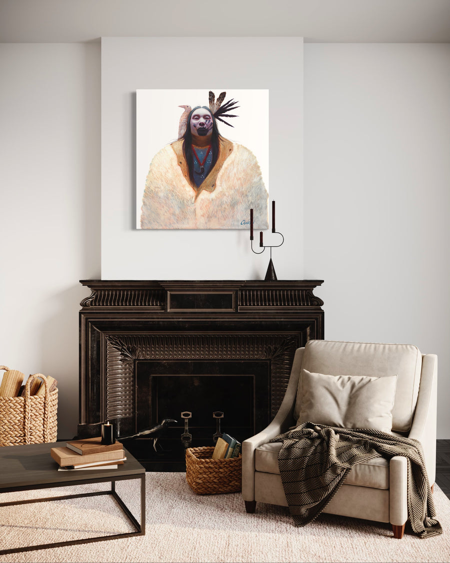 BLACK HAND WHITE RAVEN | Luxe Collection Canvas Print