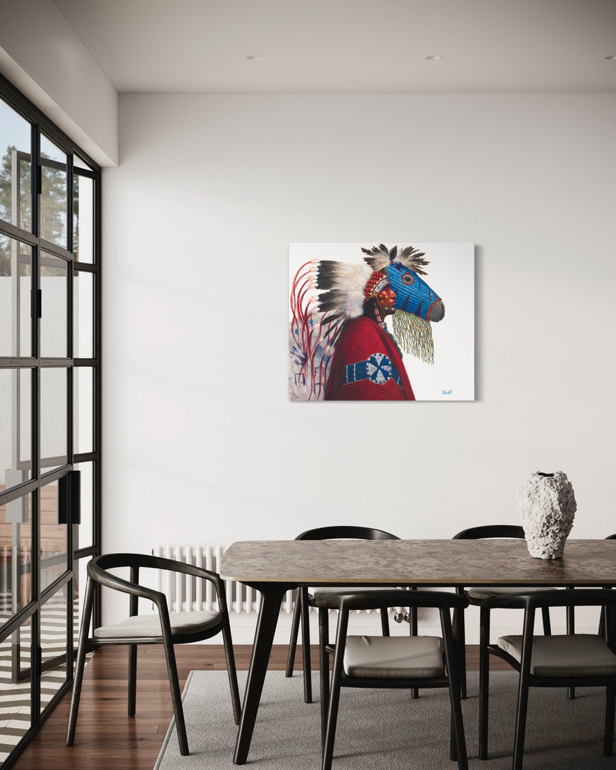 IRON HAIL AND LIGHTNING EYES | "Drop" Limited Edition Hand Embellished Luxe Canvas Print