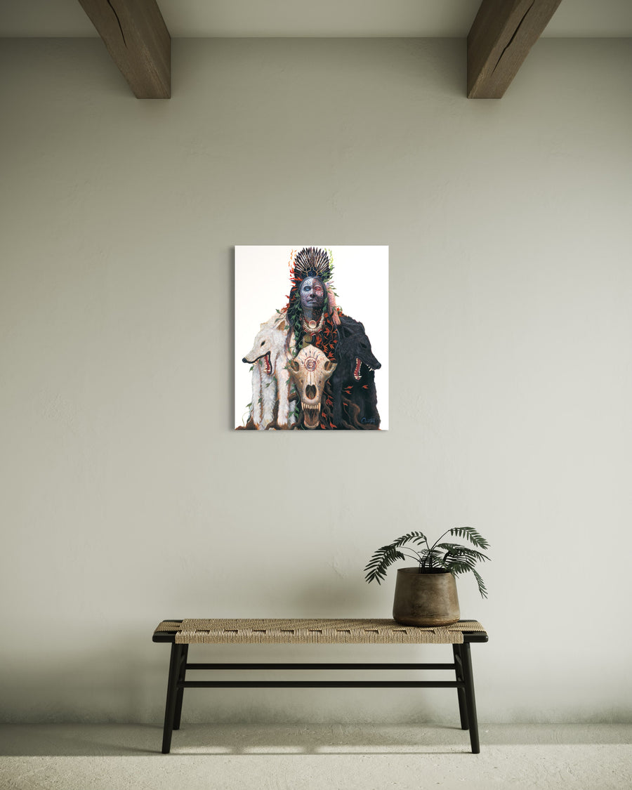 BLACK WOLF WHITE RAVEN | Luxe Collection Canvas Print