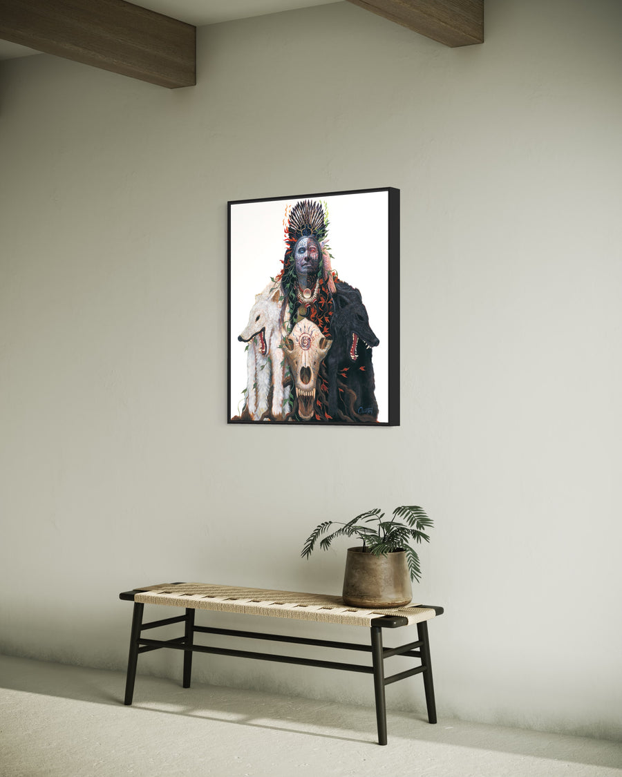 BLACK WOLF WHITE RAVEN | Luxe Collection Canvas Print