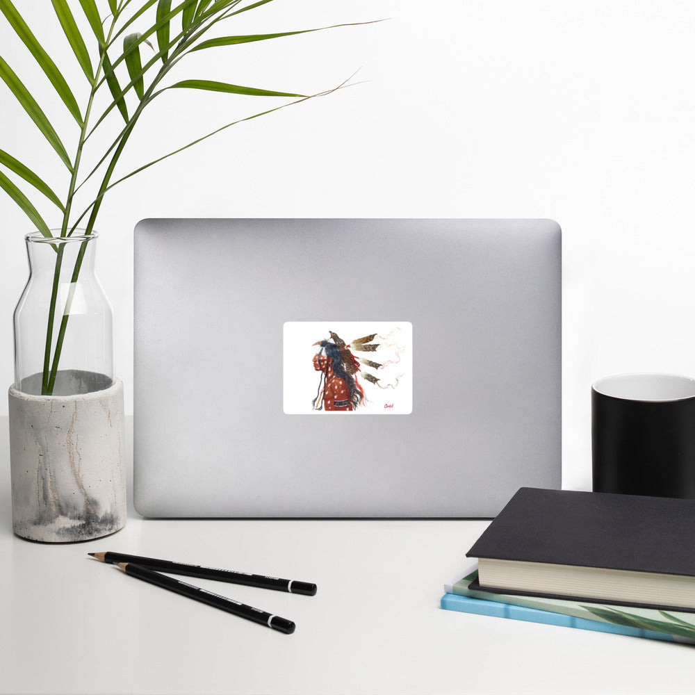 BRAVE WOLF AND THE MEDICINE HAWK | Bubble-free Stickers