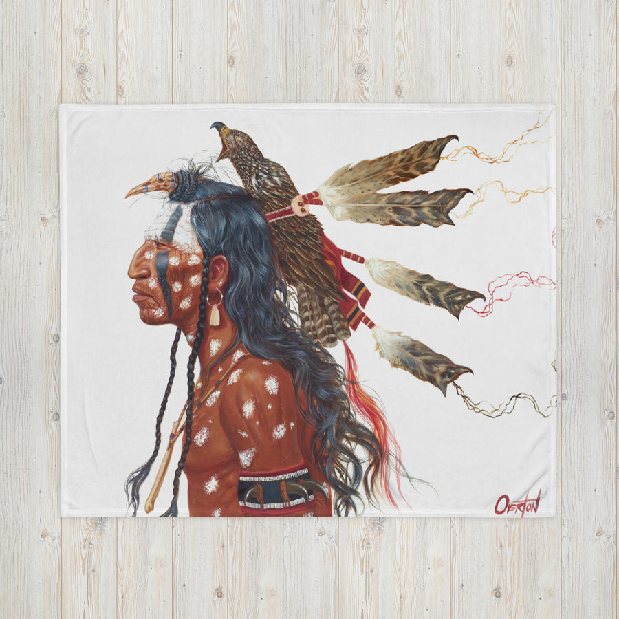 BRAVE WOLF AND THE MEDICINE HAWK | Throw Blanket